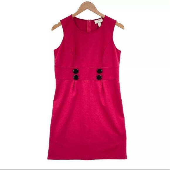 Ann Taylor Fuchsia Mini Dress with Button Accents - Picture 1 of 7